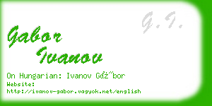 gabor ivanov business card